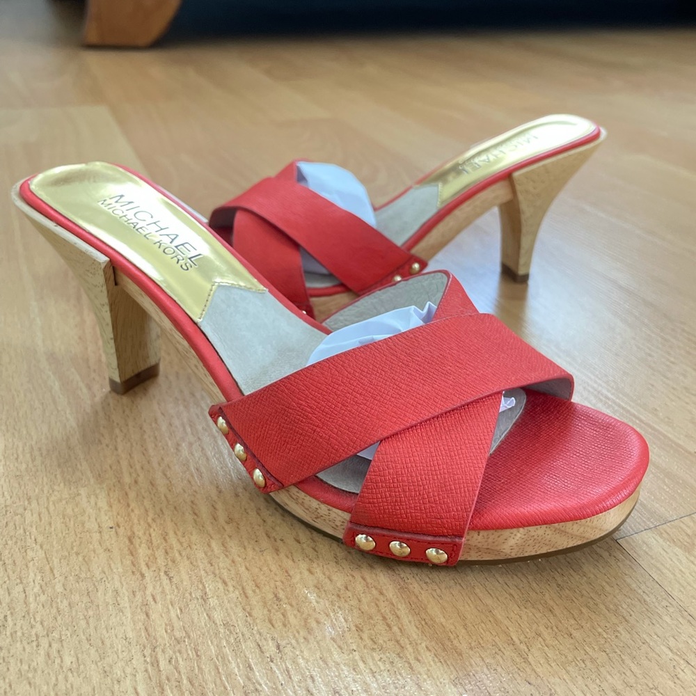 Never Worn - Michael Kors Woman's Amelie Mule Sandal Mandarin Size 5 1/2